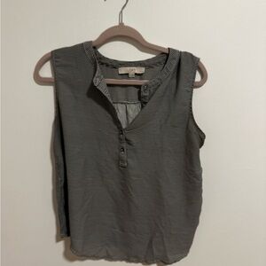Loft Women's Striped Sleeveless Top - Gray